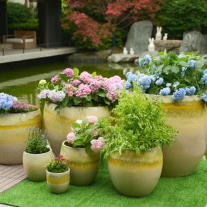 Lot de 7 jardinières modernes classiques en céramique émaillée, durables, de 1 mètre, pour intérieur/extérieur, avec trous de drainage - Vente en gros - Product Image 1