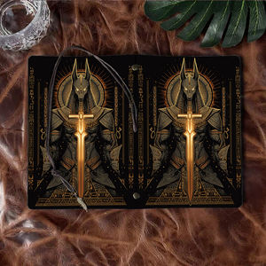 Cahier compact A6 fait main utile pour les rédacteurs Idéal pour les projets de titre et les idées de slogan avec l'armure d'épée Anubis Hier - Product Image 6