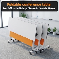 Table et chaise de conférence pliantes modernes en métal, combinaison avec bureaux doubles et chaises pour étudiants, idéales pour les écoles