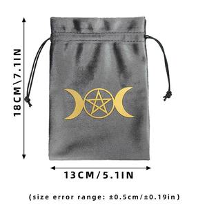 Bolsa de almacenamiento de <span class=keywords><strong>tarot</strong></span> de terciopelo, bolsa con cordón para accesorios de brujería, dados y runas - Product Image 5