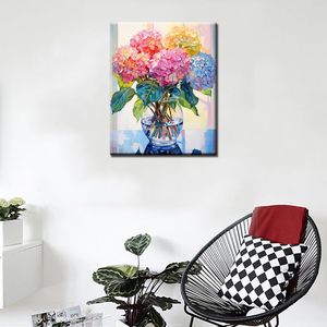 Kit <span class=keywords><strong>de</strong></span> Pintura por Números <span class=keywords><strong>de</strong></span> <span class=keywords><strong>Flores</strong></span>, sin Marco, Exquisito, Pintura Acrílica sobre Lienzo, Kit <span class=keywords><strong>de</strong></span> Pintura <span class=keywords><strong>de</strong></span> <span class=keywords><strong>Flores</strong></span> Coloridas - Product Image 2