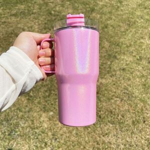 Gobelet à sublimation vierge pour enfants, 20 oz, scintillant, holographique, avec poignée et paille, entrepôt USA - Product Image 5