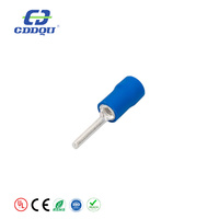 핀 타입 절연(PVC) 주석 도금 터미널 크림프 핀형 전기 구리 커넥터 러그 400V 정격 0.5-1.5mm 와이어 범위