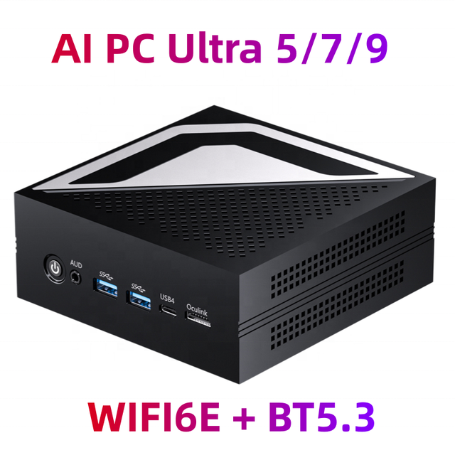 Hot Selling Mini PC with Intel Ultra 5 225H 7 225H 9 285H DDR5 8/16/32/64GB M2 SSD 2TB Gamer Mini PC for Server Gaming Computer