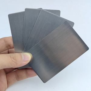 Carte VIP en gros, épaisseur 0,5 mm, logo laser, plaque en acier inoxydable brossé vierge, carte de visite en métal pour gravure - Product Image 1