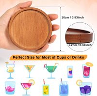 6 pièces de sous-verres en bois avec support, décoration de table basse, ensemble de sous-verres en bois d'acacia, sous-verres pour tasses, sous-verres rustiques décoratifs