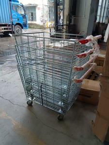 ワイヤーメッシュケージ付きホイール付きトロリー、ショッピングカート、商品仕分けトロリー、スーパーマーケットハンドトロリー、寸法カスタムメタル、1個/PP袋、TGL - Product Image 4