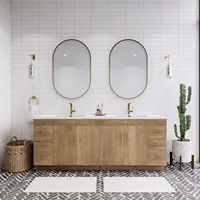 Vietnam Factory Homedee Vietnam 84 meuble de toilette personnalisé à panneaux en bois avec miroir