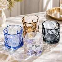 Verres à boire colorés 200 ml – Verres à whisky premium sans plomb – Verres à spiritueux irréguliers – Verres à eau