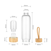 Botol air kaca borosilikat 2021 Amethyst, batu permata, kristal, tutup minuman, botol air bambu dengan bagian dalam kaca