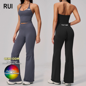 RUIQUWIN OEM Venta al por Mayor Conjunto de Pantalones de Yoga para Mujer, Conjunto Deportivo Sexy para Gimnasio, Chaleco Deportivo Transpirable para Correr y Yoga - Product Image 1
