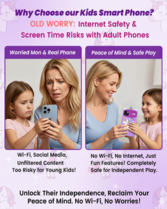 Téléphone intelligent pour enfants, jouet avec double caméra, lecteur de musique, jeux de puzzle, écran tactile pour enfants - Product Image 5