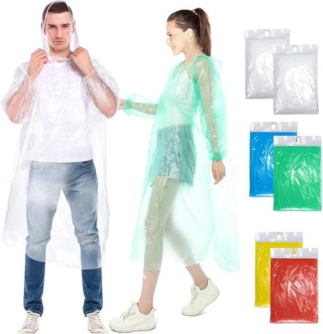 XL Disposable Waterproof Windproof Raincoat Simple Design for Poncho Style for Camping and Outdoor Tours Reusable