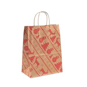 Custom Printed Your Own logo <b>Gift</b> <b>Christmas</b> Birthday Eco Friendly Biodegradable Kraft Paper <b>Bag</b> Packaging With Handle - Product Image 6