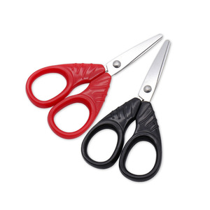Stainless Steel Scissors Red And Black Straight Head For Home Office School Art Supplies Children Paper Cutting - Product Image 1