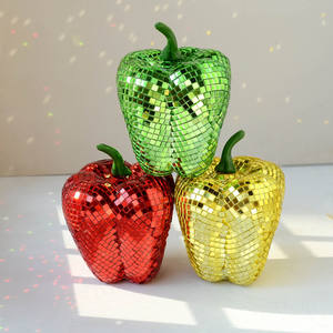 Ensemble <span class=keywords><strong>de</strong></span> fruits et légumes effet <span class=keywords><strong>boule</strong></span> disco - Décoration miroir Tomate, Carotte, Poivron, Poire, Décoration créative pour cuisine et table, Cadeau - Product Image 2