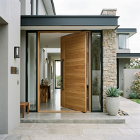 Portes d'entrée extérieures insonorisées en bois massif sur mesure, style américain, pour appartements de luxe et projets de bâtiments commerciaux