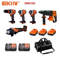 Kit combiné sans fil EKIIV 18V sans balais, ensemble de 2 outils avec batteries de remplacement 4.0Ah pour la réparation et l'assemblage automobile