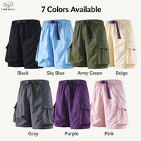 Shorts de travail pour hommes avec logo personnalisé, en soie glacée, mi-longs, coupe droite, respirants, en nylon, style japonais, pour l'été, vente en gros