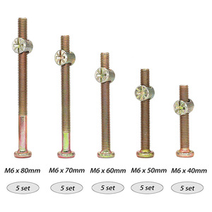 สกรูเฟอร์นิเจอร์แบบรวมหัวหกเหลี่ยม M6 ชุบสังกะสี เกรด 8.8 สำหรับงานไม้ - Product Image 2