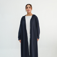 Vêtement islamique élégant pour femmes Loriya, longue veste à capuche, longueur totale, double fermeture éclair, respirante, douce, abaya, veste d'été, grande veste