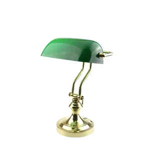 Латунная настольная лампа для гостиной и декоративная Классическая Зеленая лампа в стиле ретро
