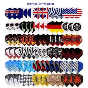 Juego de <span class=keywords><strong>Dardos</strong></span> con Diseño de Banderas Nacionales, Paquete de 90 y 150 Piezas con <span class=keywords><strong>Plumas</strong></span> Decorativas, Patrones de Hojas, Material PET, Punta de Dardo de Plástico - Product Image 4