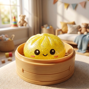 Sequins New Cute Smile Face Dumpling <b>Squishy</b> EVA Stress Ball Toy for 5 to 7 Years Mystery Box - Product Image 5