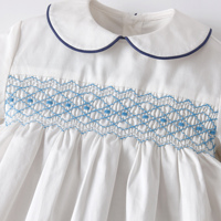 27 Ensembles pour bébés garçons de haute qualité en gros, col Peter Pan, smockés à la main, chemise à manches courtes et short imprimé, pour l'été