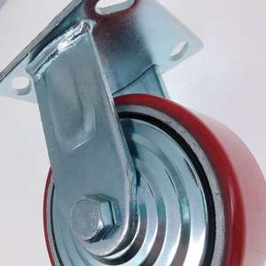Roulette en polyuréthane PU à noyau en acier de fonte de 5 pouces 125mm de <span class=keywords><strong>style</strong></span> coréen robuste 300kgs <span class=keywords><strong>roulettes</strong></span> fixes plates - Product Image 2