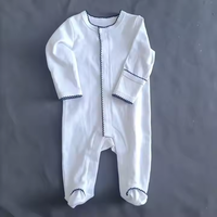 Haute qualité filles vêtements ensembles nouveau-né bébé vêtements avec garniture Picot à manches longues coton pyjamas bébé barboteuses
