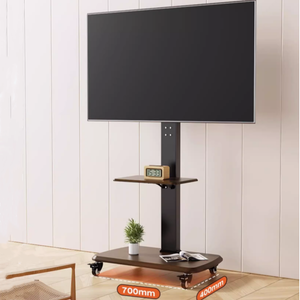 Carrello <span class=keywords><strong>TV</strong></span> Mobile con Ripiano, Supporto <span class=keywords><strong>TV</strong></span> da Pavimento per Schermi da 26-75 Pollici, per Casa e Ufficio - Product Image 6