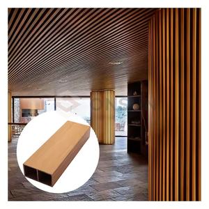 Vente en gros de tubes et poutres en bois WPC imperméables Parquet composite pour cloison intérieure - Product Image 2