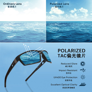Matlrxs Lunettes de soleil polarisées pour hommes, rectangulaires, à monture complète, UV400, pour sports de plein air, conduite, 9506 - Product Image 2