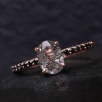 Vente en gros de pierres de quartz noir en argent sterling S925 pour femme, bijoux à collectionner