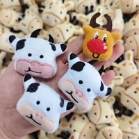 Broche en peluche mignonne en tissu vache laitière pour vêtements d'enfants, chapeaux, chaussures, chaussettes, sacs, accessoires, pinces à cheveux, remplissage en coton PP DIY