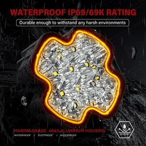 ไฟหน้า LED สีเหลืองอำพัน <span class=keywords><strong>12V</strong></span> ขนาด 4 นิ้ว ใหม่ ไฟตัดหมอกสีขาว/เหลือง ไฟเดย์ไลท์ DRL สำหรับรถออฟโรด รถกระบะ/UTV/SUV อุปกรณ์เสริม <span class=keywords><strong>50W</strong></span> 9000 ลูเมน - Product Image 5