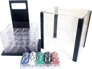 Vente en gros de jetons de poker en acrylique transparent noir mallette de transport pour jetons de taille standard - Product Image 2