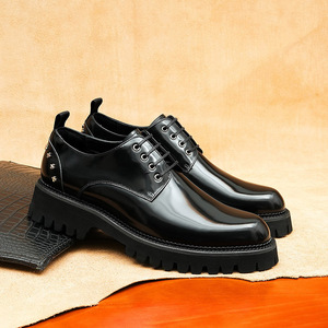 Nouvelles Bottes d'Hiver Montantes Classiques Polyvalentes Décontractées pour Hommes, Imperméables en Cuir Véritable, Rehaussantes, pour le Travail en Extérieur et le Sport - Product Image 2