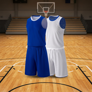 Uniforme de Baloncesto Profesional, Conjunto Completo, Tejido de Malla Transpirable, Absorbente de Humedad, Ligero, Duradero, Cuello en V sin Mangas - Product Image 2