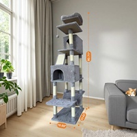 Arbre à chat de luxe multi-niveaux, moderne, grand format, du sol au plafond, avec structure d'escalade et condo pour chats d'intérieur
