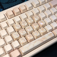 Set Lengkap Keycaps Akrilik Warna Pink Beige Hijau Ringan Kustom untuk Keyboard Mekanik