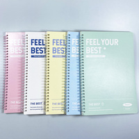 Vente en gros simple cahier à bobine A5 épaissi haute valeur de couleur imprimé spirale de papier de cahier d'exercices pour les élèves du primaire