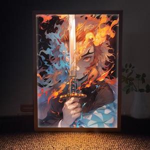 Demon Slayer Posters Pintura ligera Marco DE FOTOS Demons Slayers <span class=keywords><strong>Kimetsu</strong></span> <span class=keywords><strong>No</strong></span> <span class=keywords><strong>Yaiba</strong></span> Tanjiron Lámparas LED de acción - Product Image 4