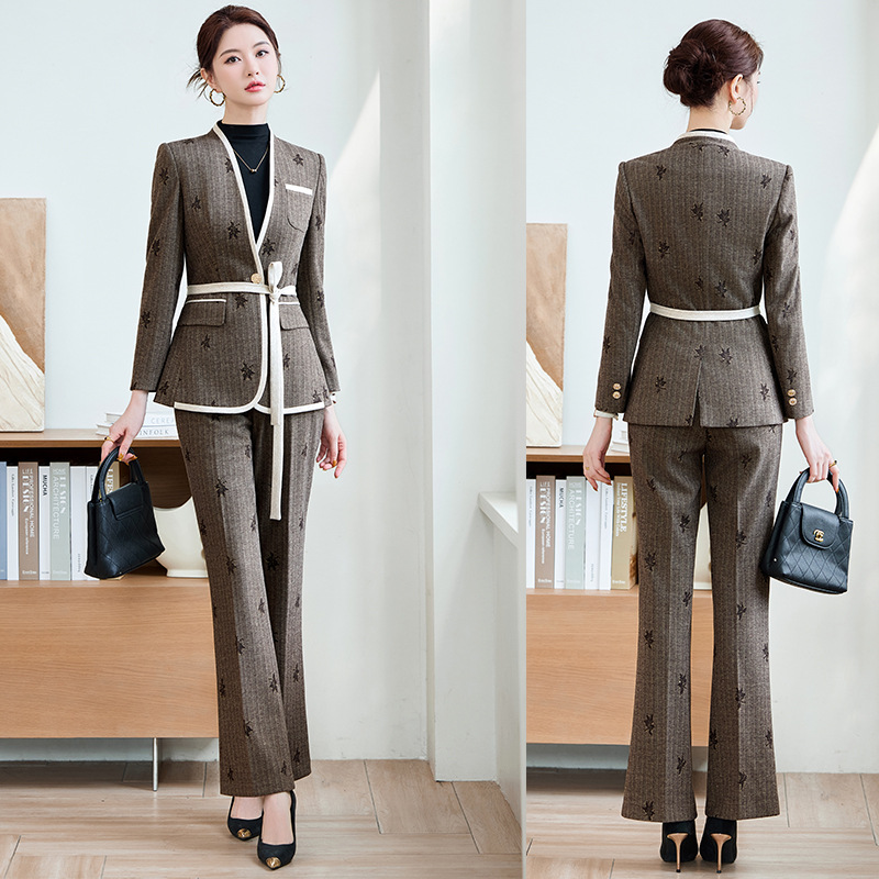 Coffee-colored flared pants