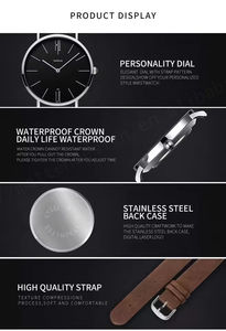 Reloj de pulsera informal para hombre, reloj minimalista para hombre, reloj de cuarzo genuino de cuero resistente al agua, reloj de moda Original - Product Image 6