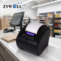 Impresora Térmica de Recibos de 80 mm y 58 mm para Montaje en Pared con Recordatorio Sonoro, Impresora de Tickets ZYWELL POS