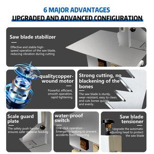 Nouvelle <span class=keywords><strong>Scie</strong></span> à <span class=keywords><strong>Os</strong></span> Semi-Automatique Xibao 1500W en Acier Inoxydable de Haute Qualité avec Moteur Puissant, Capacité d'Extraction d'Une Tonne - Product Image 3