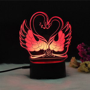 Elegante e dolce cigno di san valentino Giorno 3D della luce di <span class=keywords><strong>notte</strong></span> - Product Image 2