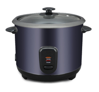 Cuisinière à riz électrique 1,8 L couleur personnalisée, corps en acier inoxydable coloré, couvercle en verre, pot antiadhésif, cuisson du riz, maintien au chaud, OEM